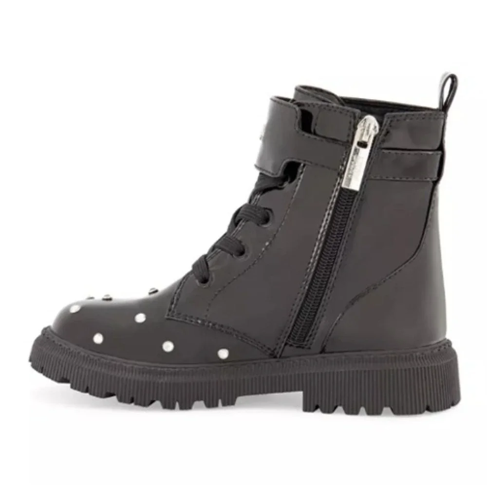 DKNY Big Girls Black Ava Dila Moto Side‎ Zipper Boots NIB Size 5